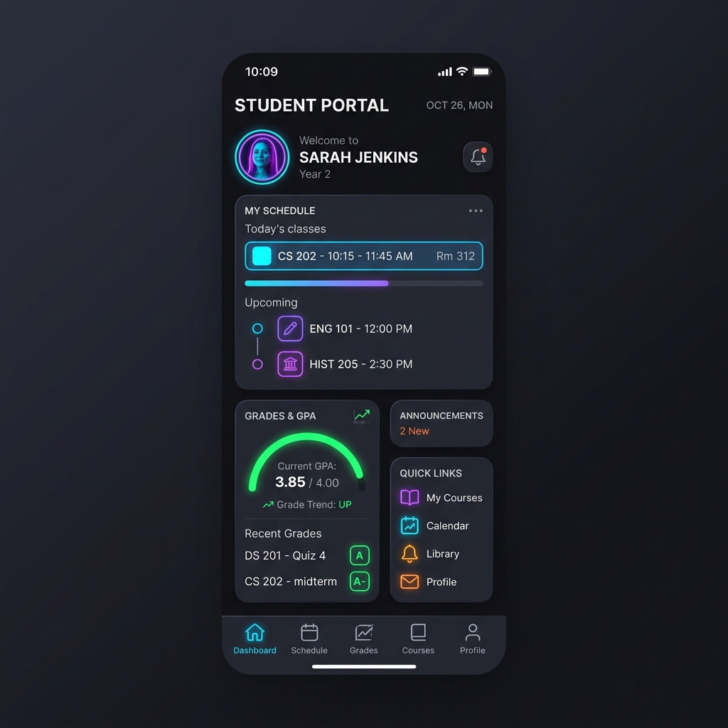 EduManage Mobile App Interface